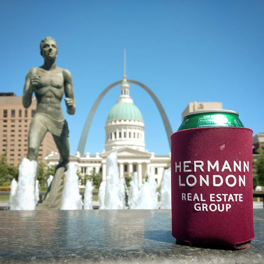 Hermann London Coozie Keiner Plaza Arch Old Courthouse Fountain